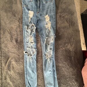 Hollister Light Blue Distressed Skinny Jeans